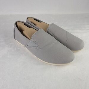 TOMS Women's Redondo Slip On Shoes Drizzle Grey Canvas Size 9.5 Flat Casual NEW